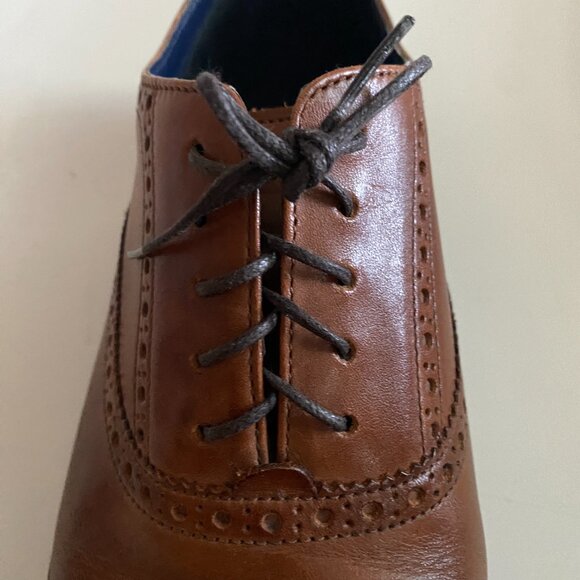 Cole Haan Wayne Cap Brown Leather Oxford Men\'s Dress Shoes Size 12M C30689 Lined